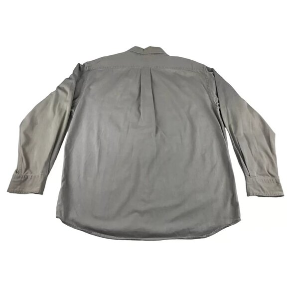 Lands'‎ End Mens Khaki Long Sleeve Pockets Button Up Shirt Size L (16-16.5) - Picture 7 of 9